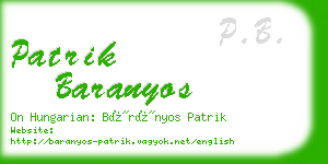 patrik baranyos business card